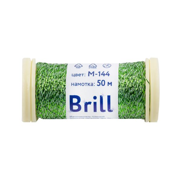 Мулине Gamma металлик M 5 мотков по 50 метров, M-144 салатовый, Gamma BRILL