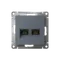 Розетка компьютерная RJ45 + RJ45 кат., грифель Systeme Electric AtlasDesign Серый ATN000788
