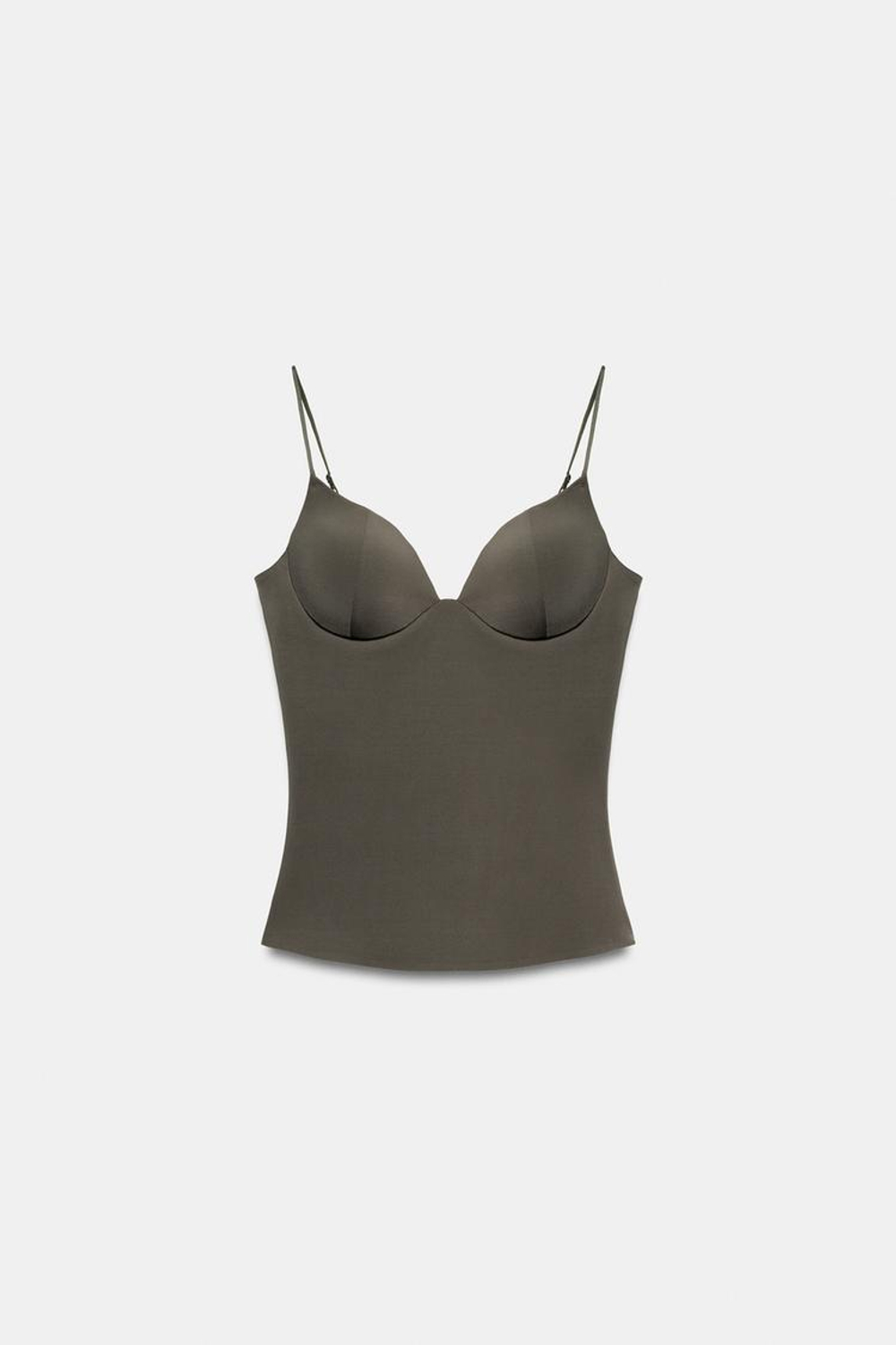 ZARA ТОП ИЗ СМЕСОВОГО ПОЛИАМИДА, ТЕМНО-КОРИЧНЕВЫЙ