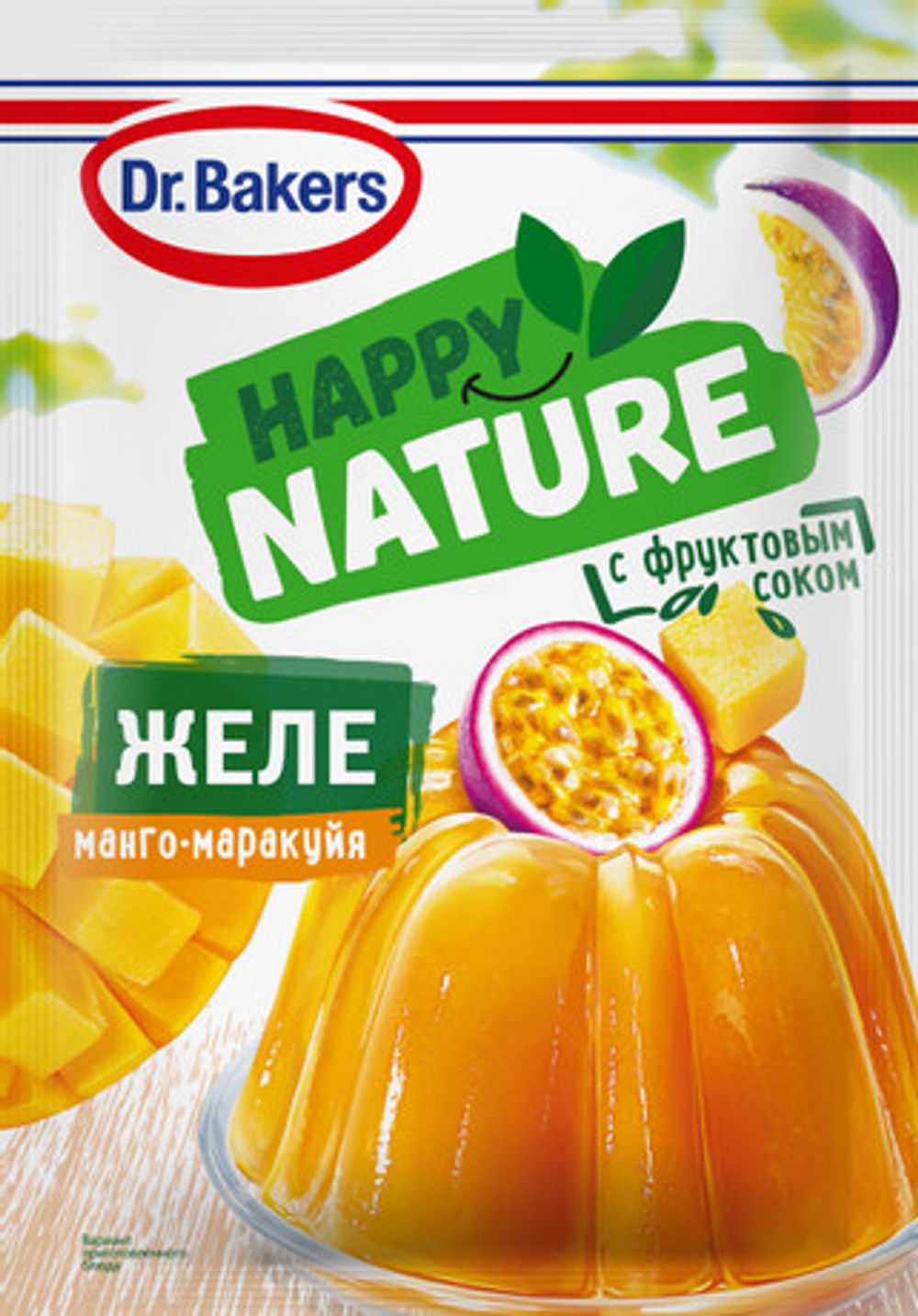 Желе со вкусом манго и маракуйи Happy Nature 41гр*38шт