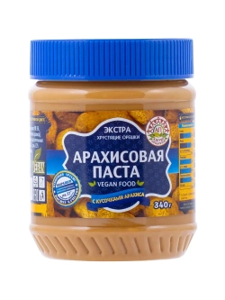 Арахисовая паста Кремовая, с кусочками Арахиса 340 г * 2 шт