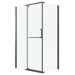 Душевое ограждение Grossman Pragma 100.K33.03.120.21.00-200.K33.03.80.21.00 (120х80х195) распашная,черный матовый,стекло прозрачное,2 места