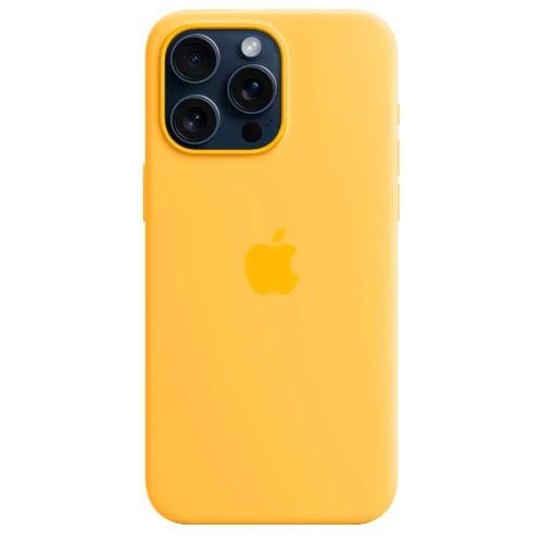 Силиконовый чехол с поддержкой MagSafe Apple Silicone Case для iPhone 15 Pro Max, Sunshine (Лучезарный желтый)