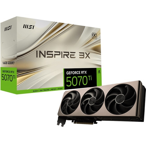 Видеокарта MSI GeForce RTX 5070 Ti INSPIRE 3X OC 16GB (G507T-16I3C)