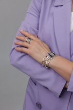 HMG MT Enamel Silver Браслет chain mix арт.1290 с лавандовой эмалью