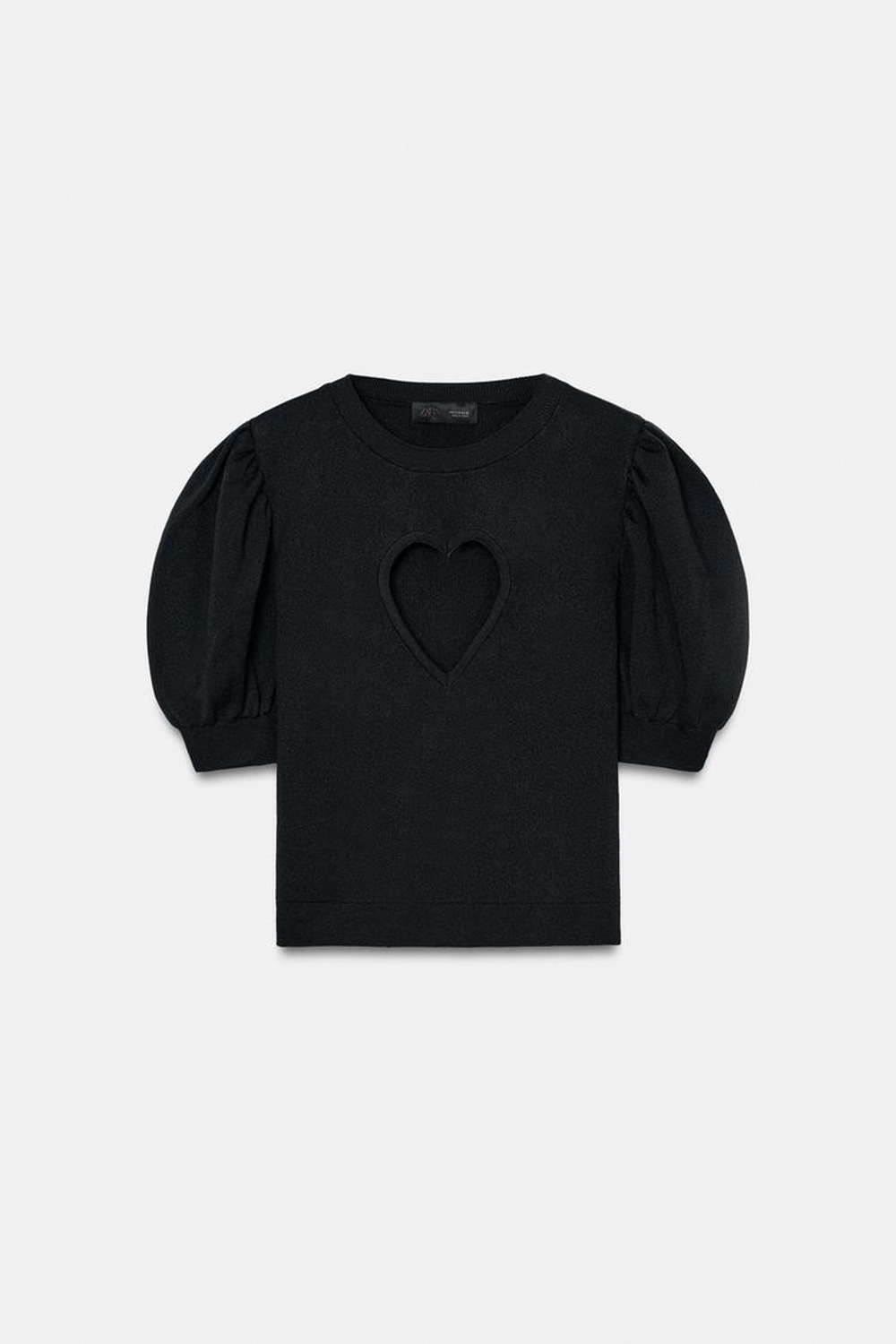 ZARA СВИТЕР С ВЫРЕЗОМ «СЕРДЦЕ», МОРСКОЙ СИНИЙ