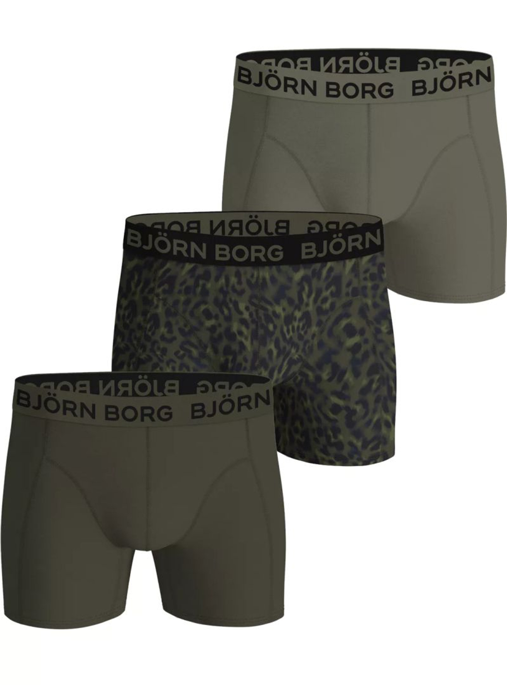 Мужские спортивные боксеры Bj_rn Borg Cotton Stretch 3P — brown/print