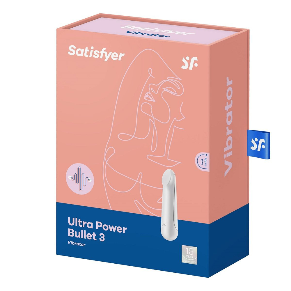 Белый мини-вибратор Ultra Power Bullet 3 (Цвет: белый)