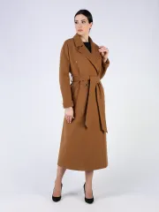 Пальто демисезонное длинное с поясом