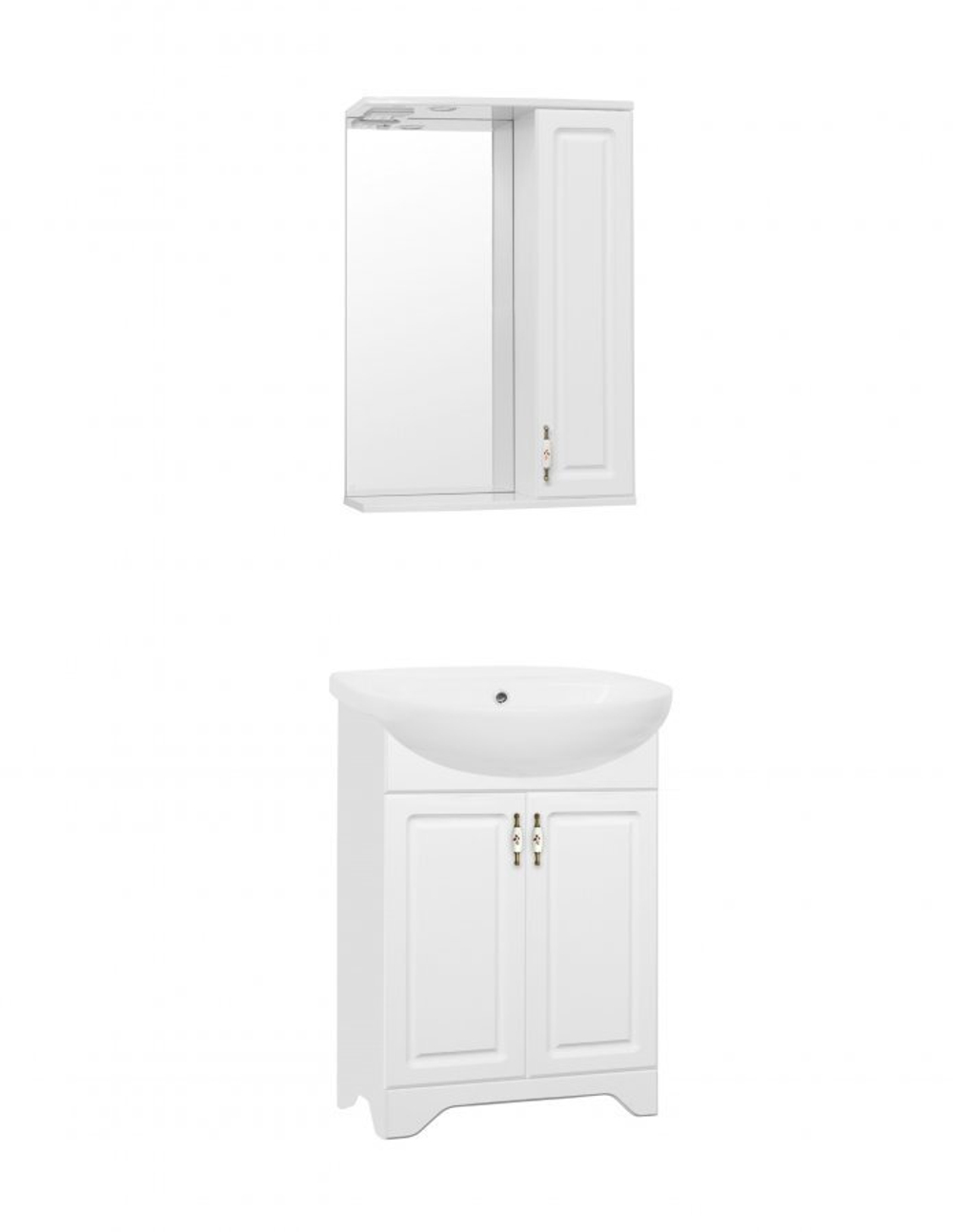Тумба с раковиной Style Line Олеандр-2 55 под умывальник Антик 55, белая