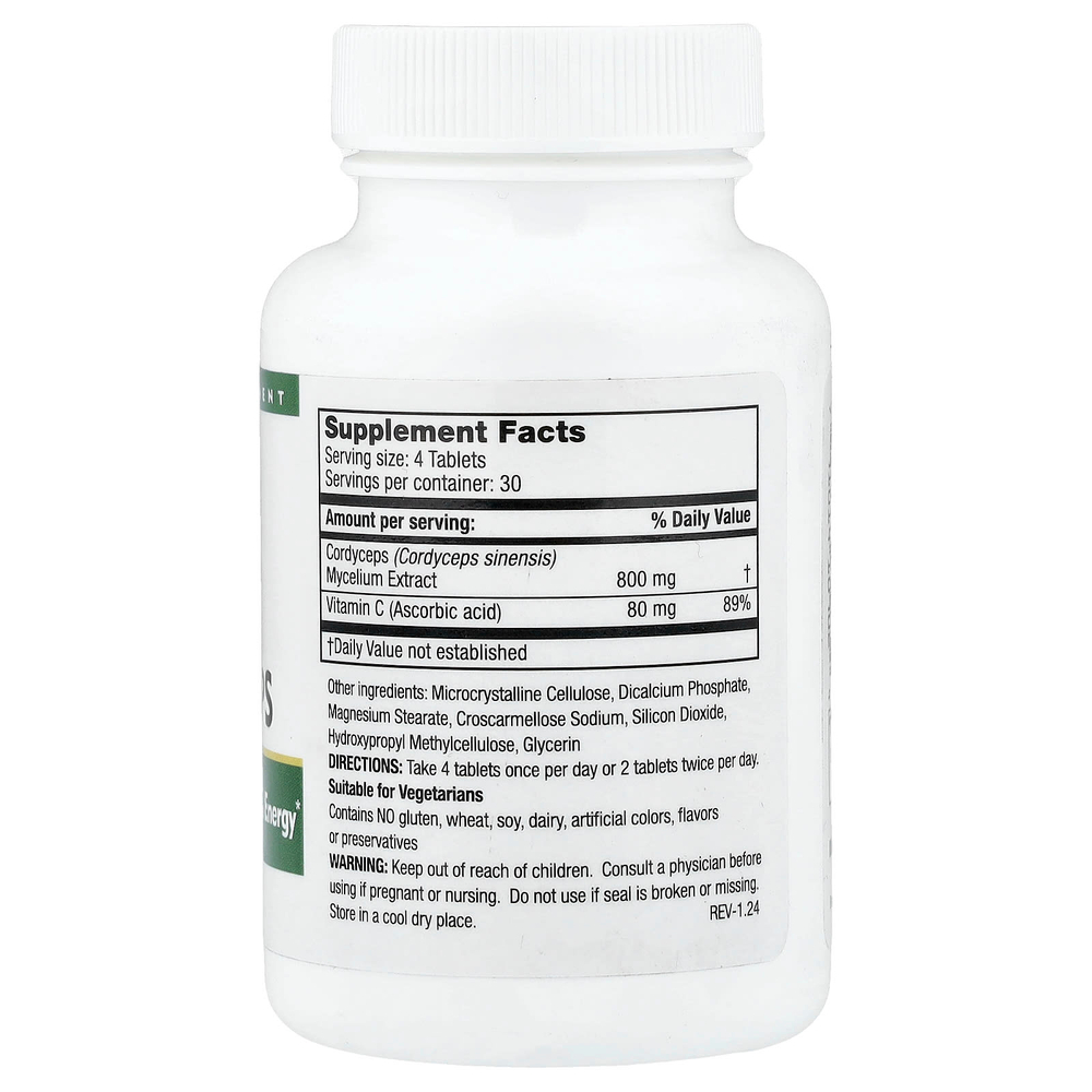 Mushroom Wisdom, Super Cordyceps, 120 Vegetarian Tablets