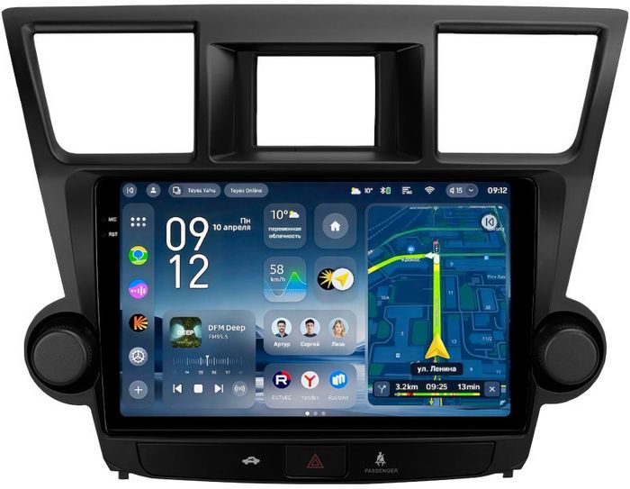 Магнитола для Toyota Highlander 2 XU40 2007-2013 (крутилки активные) - Teyes CC4-PRO монитор 10.36" 2K QLED на Android 13, Быстрейшая, Snapdragon 778G, ИИ, CarPlay, DSP, 4G SIM-слот