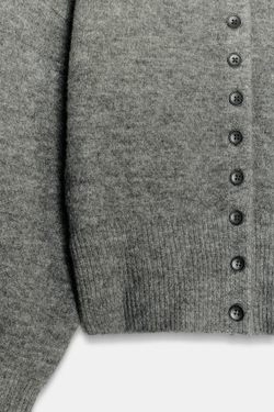 ZARA МЯГКИЙ ТРИКОТАЖНЫЙ КАРДИГАН, СЕРЫЙ