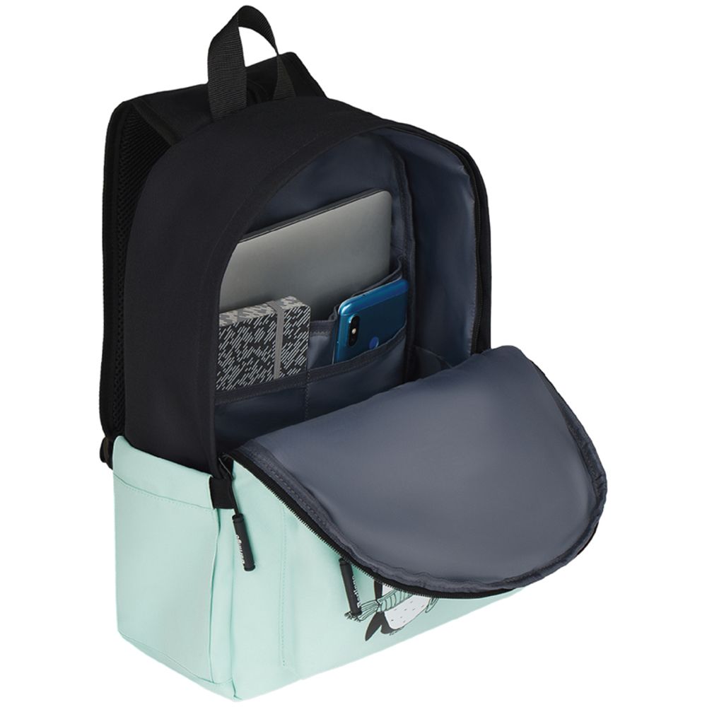 Рюкзак Berlingo Casual "Penguin mint" 39,5*27*13см, 1 отделение, 3 кармана, уплотненная спинка
