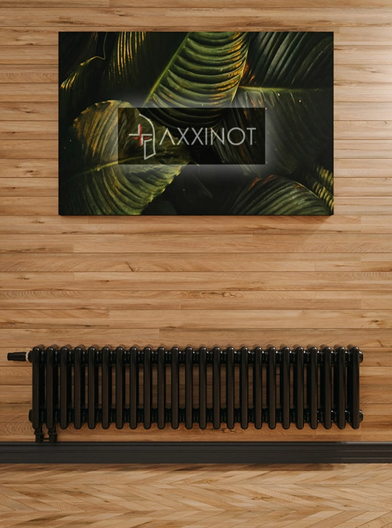 Axxinot Sentir 3020 - трехтрубный трубчатый радиатор высотой 200 мм, нижнее подключение с термовентилем, черный