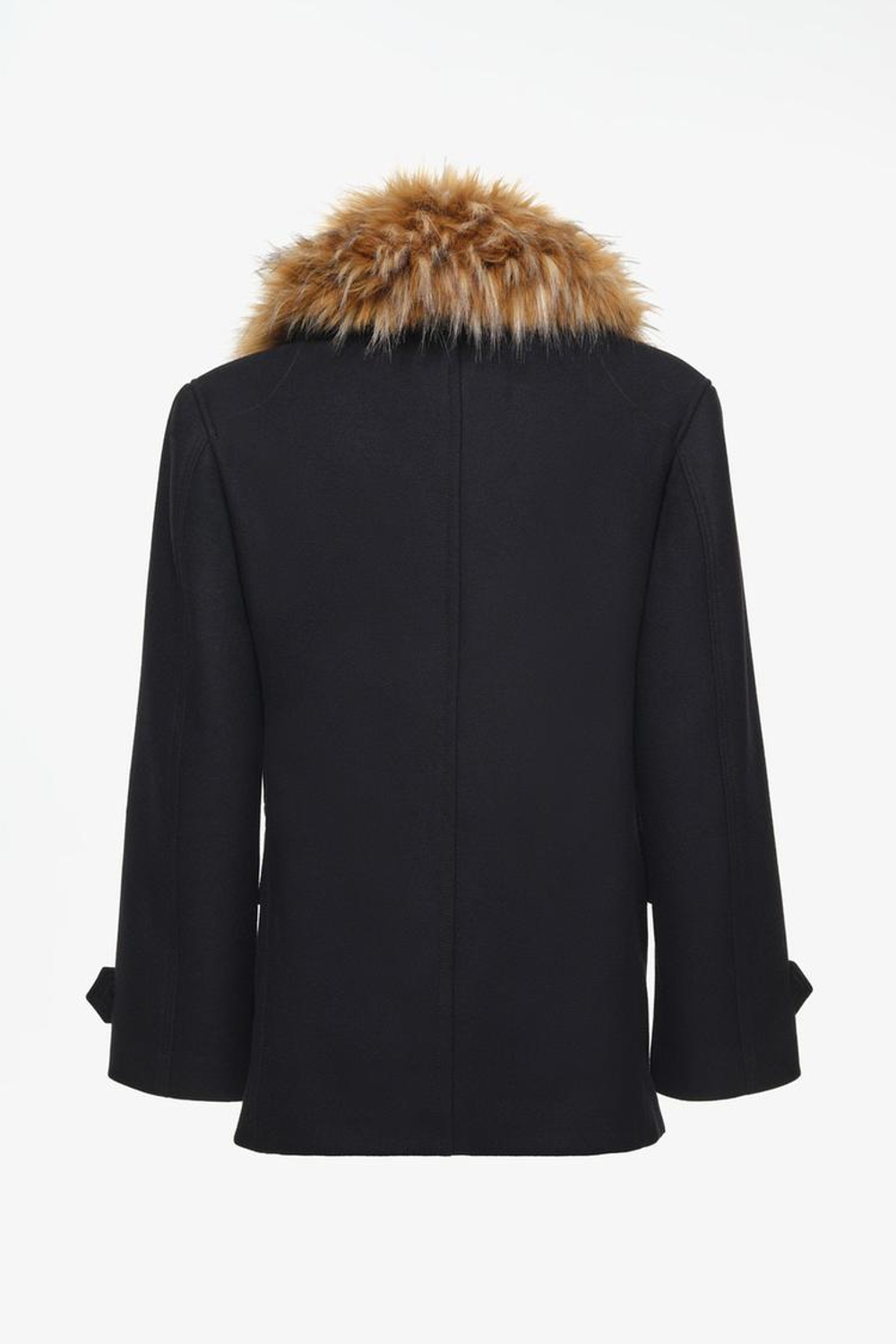ZARA X JOHN GALLIANO КОРОТКОЕ ПАЛЬТО С ИСКУССТВЕННЫМ МЕХОМ, ЧЕРНЫЙ