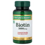 Nature's Bounty, Биотин, 5000 мкг, 72 капсулы с быстрым высвобождением