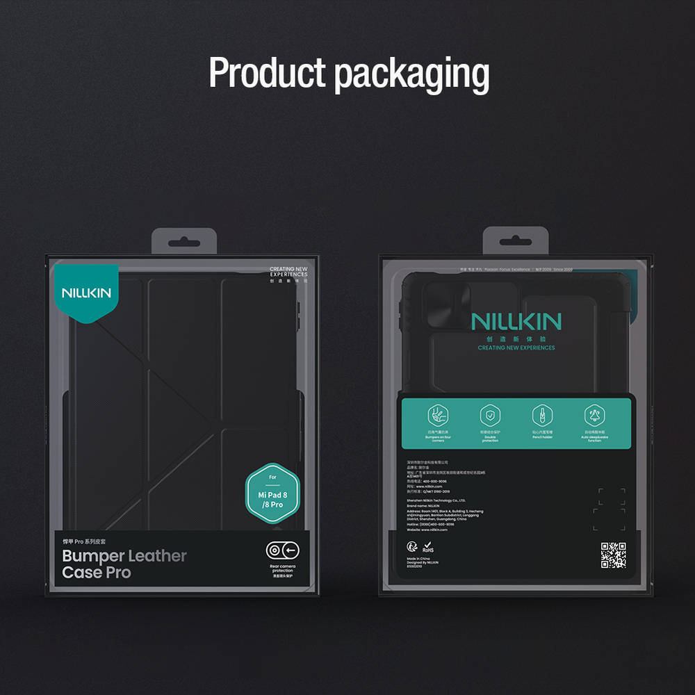 Чехол книжка для планшета Xiaomi Pad 8 и 8 Pro, серия Bumper Pro Case-Multi Angle Folding Style, многофункциональный складной стиль от Nillkin