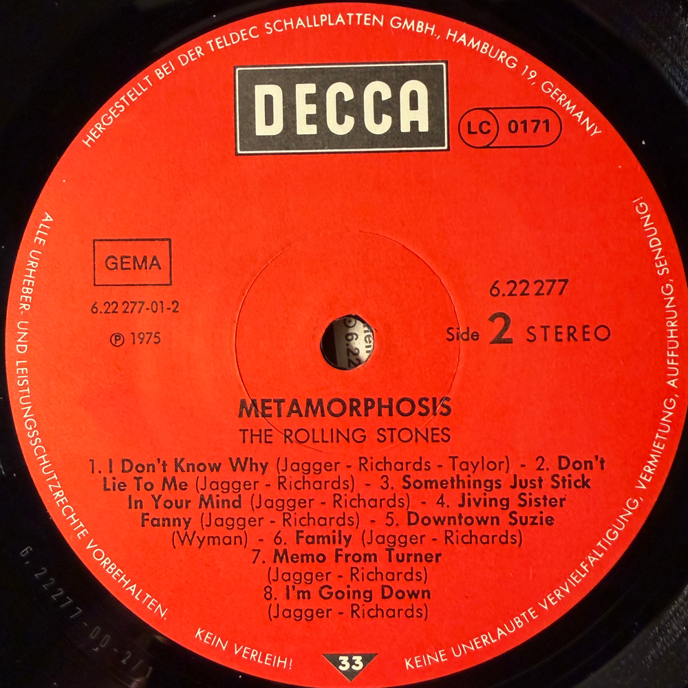 The Rolling Stones ‎– Metamorphosis (Германия 1975г.)