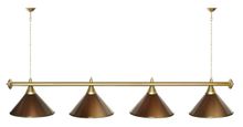 Лампа STARTBILLIARDS 4 пл. (плафоны синие,штанга хром,фурнитура золото)