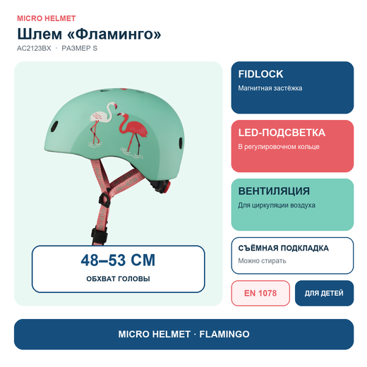 Шлем Micro - Фламинго (S) BOX