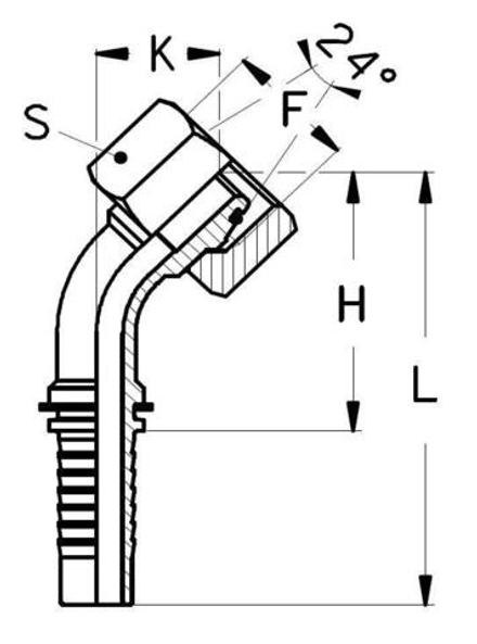 Фитинг DN 38 DKO-L (Г) 52x2 42 (45)