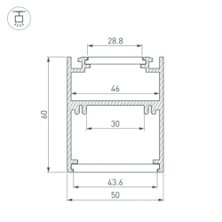 Профиль SL-ARC-5060-D1000-A45 WHITE (дуга 1 из 8) (Arlight, Алюминий) 032692