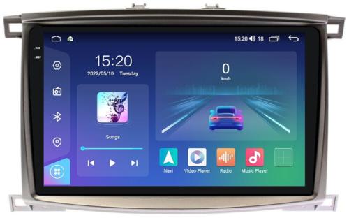 Магнитола для Toyota Land Cruiser 100, Lexus LX470 2002-2007 (экран климата снизу) - Parafar PF450LUX1RN2K на Android 13, Быстрая, QLED+2K, CarPlay, 4G SIM-слот