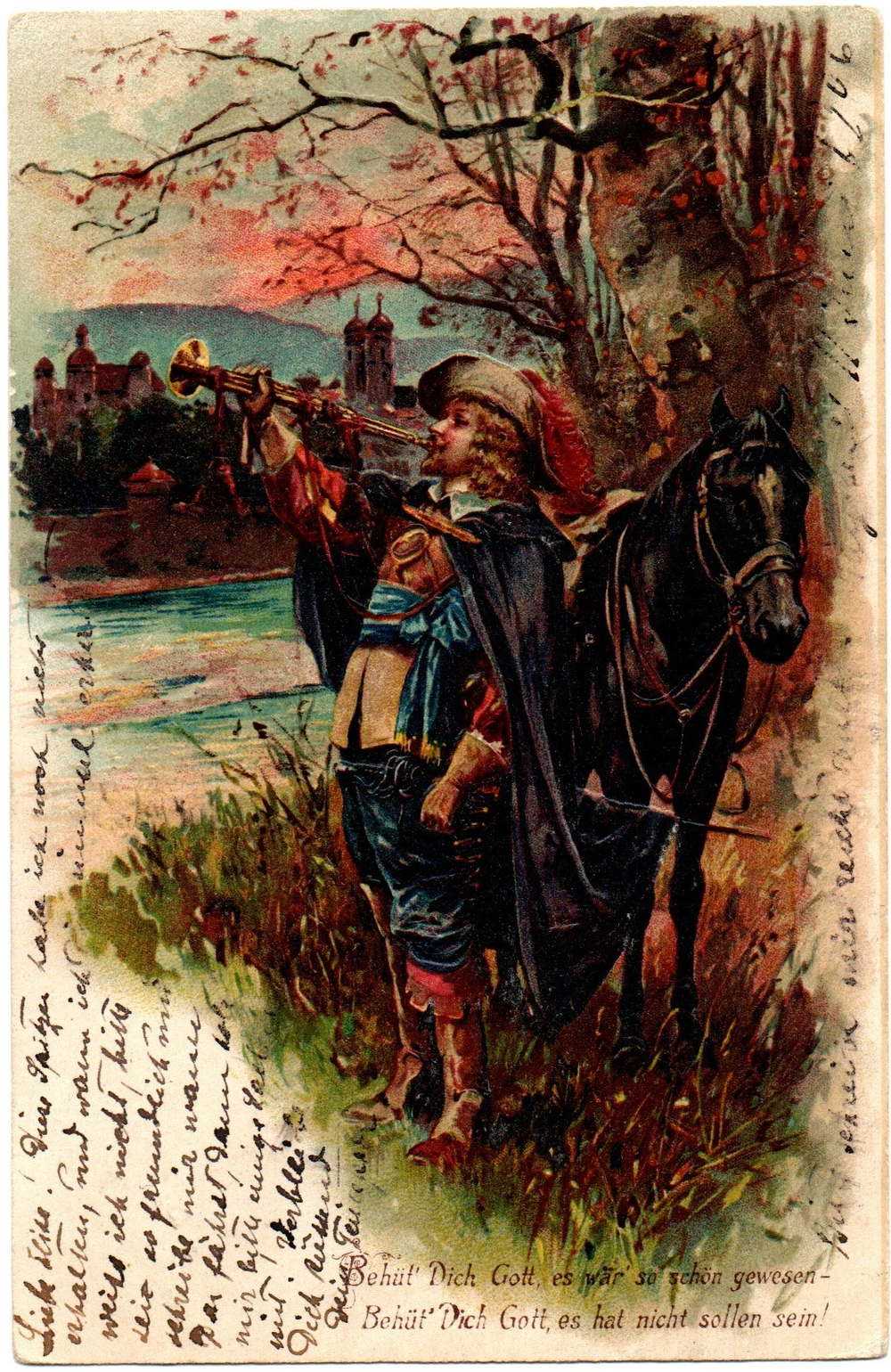 Почтовая карточка. Отправление 1906 года. Почтовый вагон - Ревель