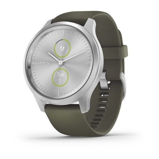 Умные часы Garmin Vívomove Style Silver - Moss Green 010-02240-21