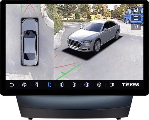 Магнитола для Hyundai iХ35, Tucson 2 2009-2015 (штатный усилитель, рамка 9) - Teyes CC3-2K-360 монитор 13" 2K QLED на Android 10, Быстрая, CarPlay, 4G SIM-слот, 4 камеры в комплекте