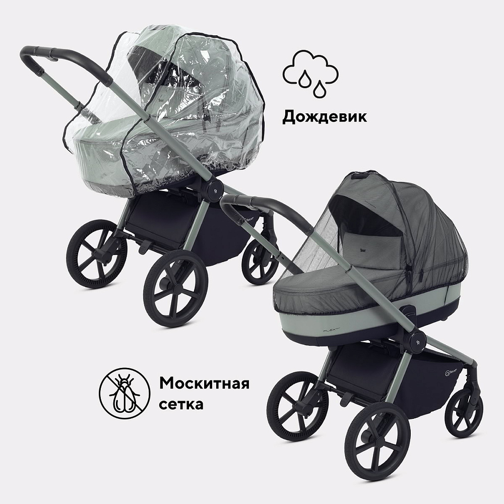 Детская коляска Rant Flex Therm Soft 4 в 1 с автокреслом Miro Black и база Midnight Black