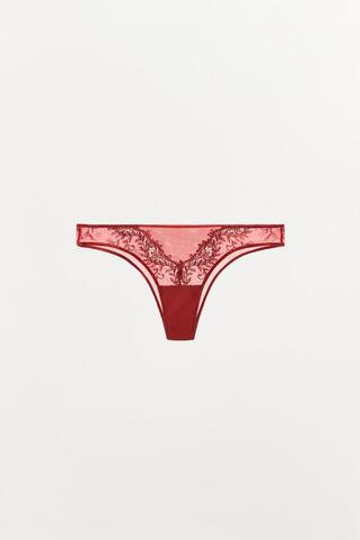 ZARA ТРУСЫ С КРУЖЕВОМ, КРАСНЫЙ