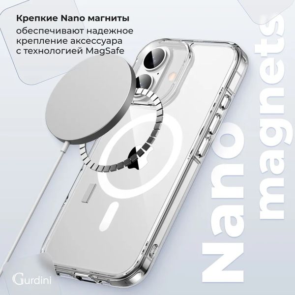 Чехол силиконовый Gurdini Alba Series для iPhone 16 Plus Прозрачный