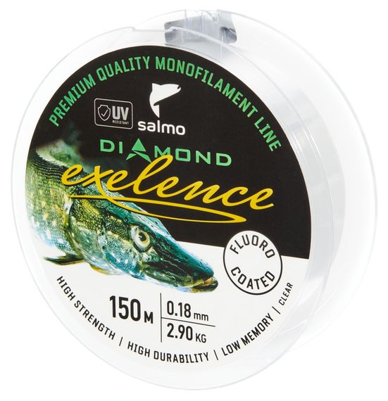 Леска монофильная Salmo Diamond EXELENCE FLUORO COATED Clear 150/018
