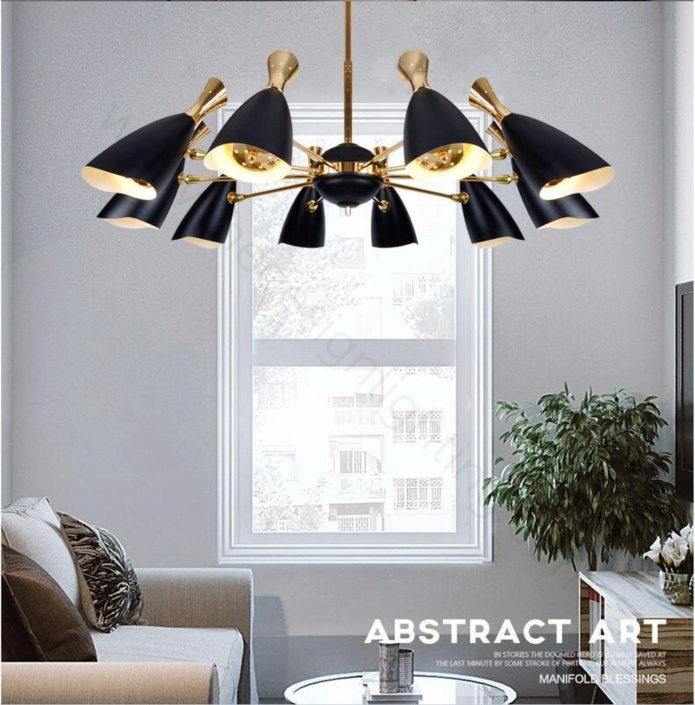 Ceiling design lamp  Duke by Delightfull (6 lampshades,  Black)
