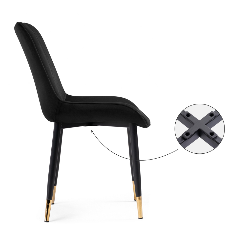 Стул на металлокаркасе Woodville Seda-1 black, gold, black