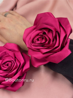 Брошь-заколка цветок "Роза" бургунди