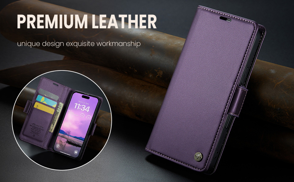 Чехол-книжка CaseMe Smooth iPhone 16