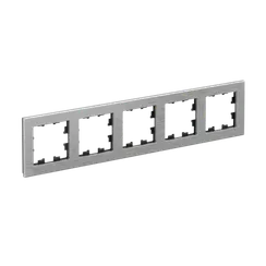 Рамка каменная на 5 постов Systeme Electric AtlasDesign Nature Серебро ATN312105
