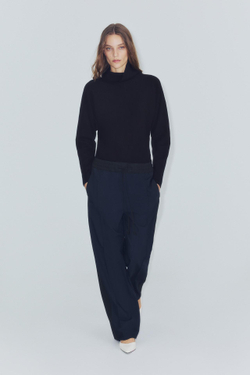 ZARA БРЮКИ С ПОЛОСАМИ ПО БОКАМ — ZW COLLECTION, МОРСКОЙ СИНИЙ