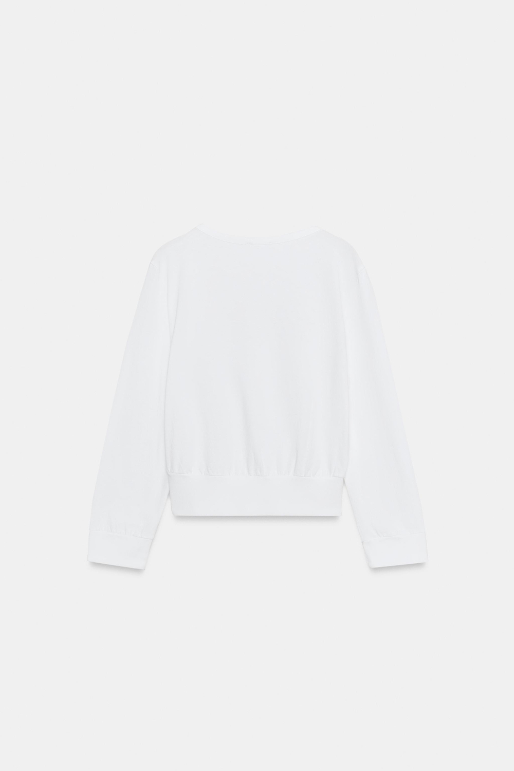 ZARA ТОП С V-ОБРАЗНЫМ ВЫРЕЗОМ И ПУГОВИЦАМИ, БЕЛЫЙ