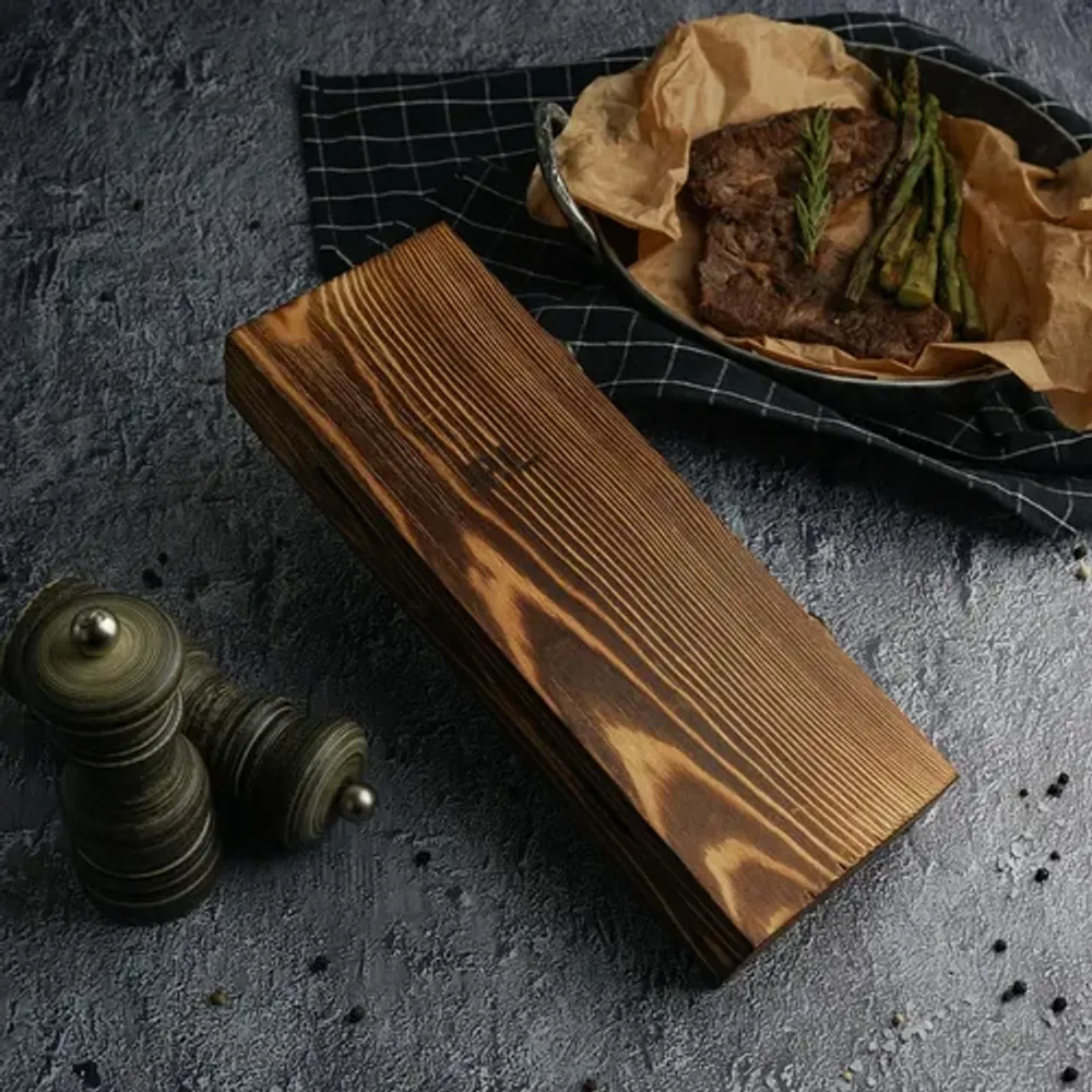 Набор для стейка нож+вилка "Vintage Garwin Premium" дерев. футляр Pakka Black P.L. Proff Cuisine