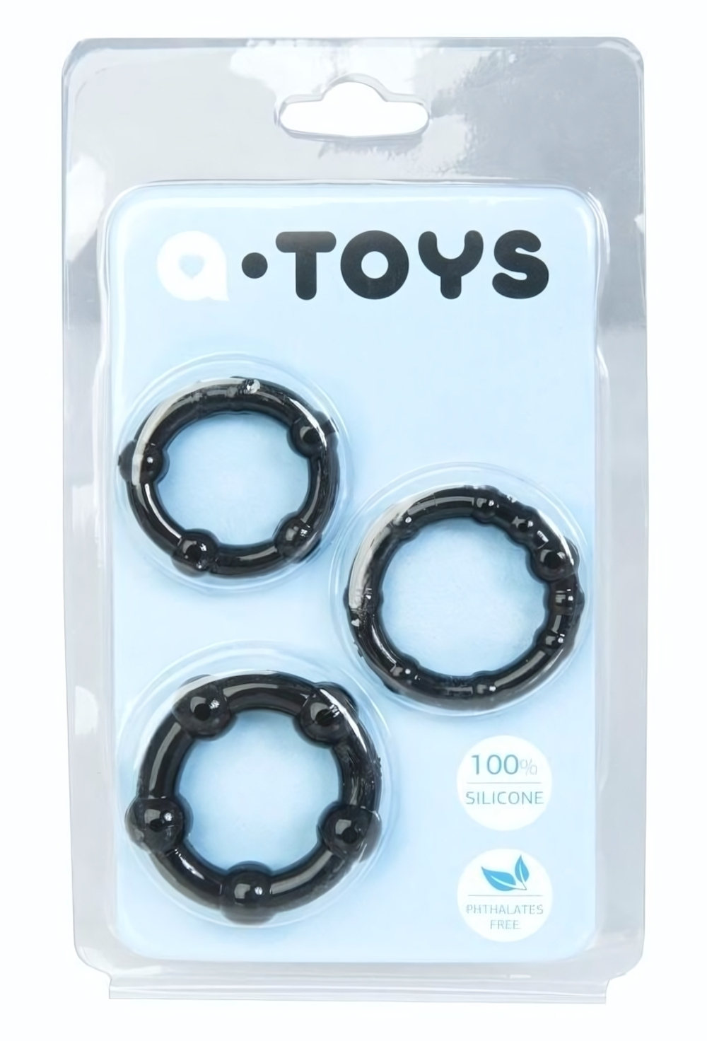 Набор из 3 чёрных эрекционных колец A-toys