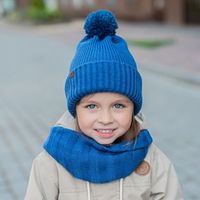 Шапка с двойным отворотом и помпоном "Арктика"