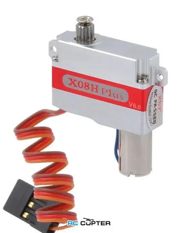 Сервопривод KST X08H Plus V6.0 (2.4-5.3 кг/см, 0.12-0.18 сек/60°, 9 г, 120°) горизонт. ушки для планера