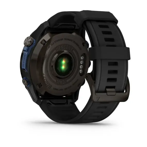 Garmin Descent Mk3i – 51 мм, титановый угольно-серый, DLC, черный силиконовый ремешок
