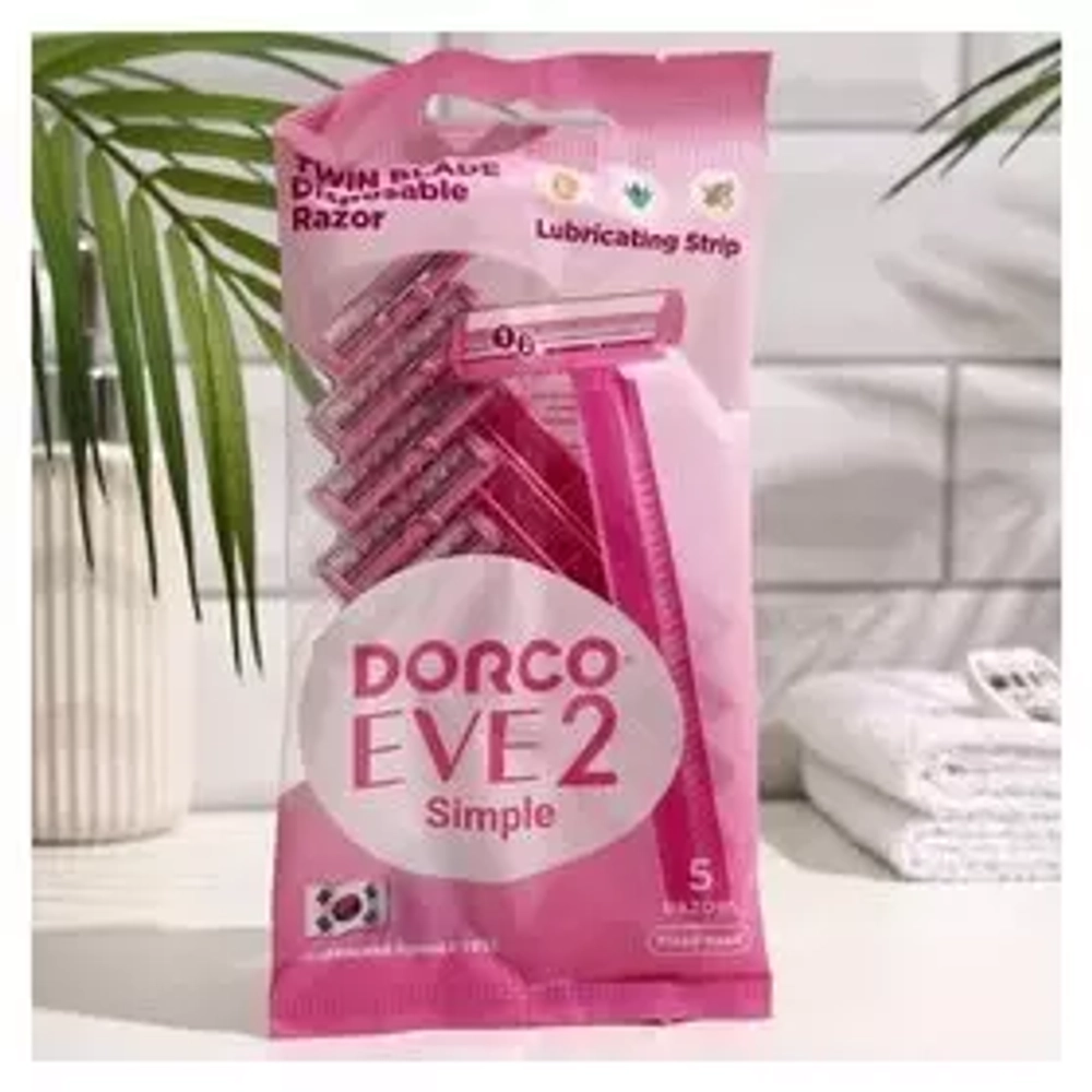 "DORCO" Станок для бритья одноразовый EVE 2 Simple женский (5шт)