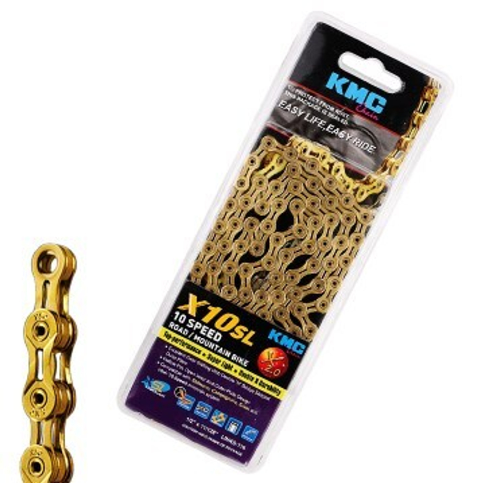 Цепь KMC X10SL 116 links Ti-N (Gold)