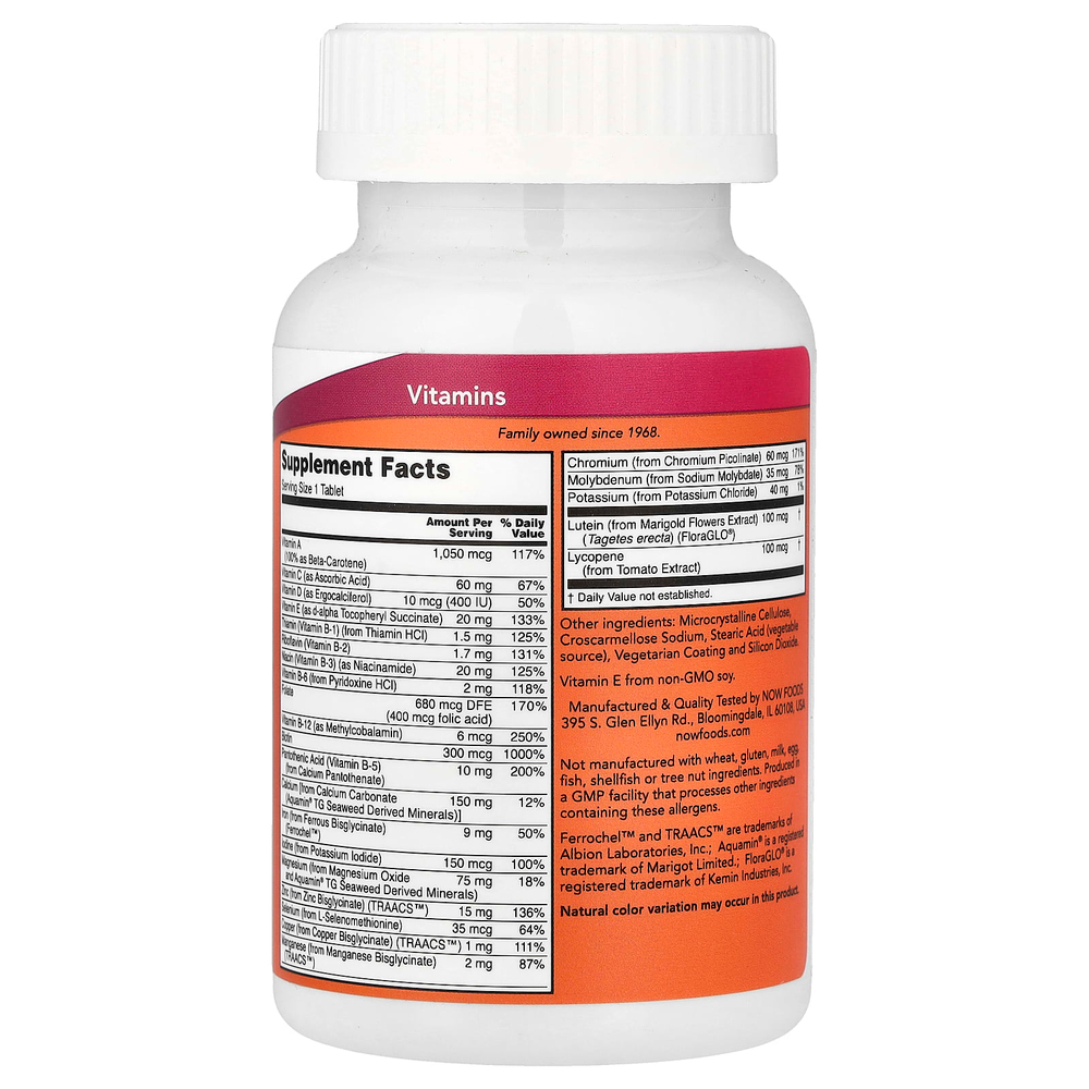 NOW Foods, Daily Vits™, мультивитамины и минералы, 100 таблеток